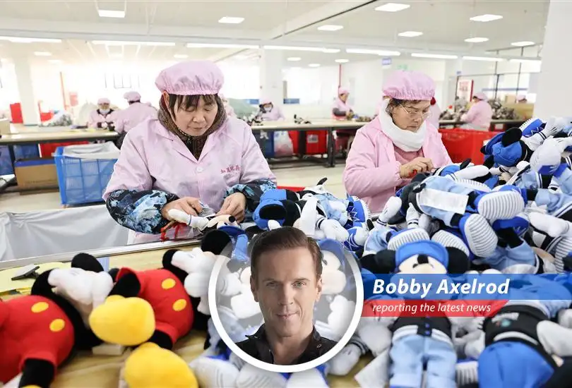 A Chinese factory worker amidst a flurry of production activity showcasing the nation's manufacturing rebound.