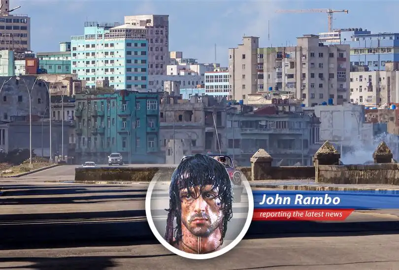 A Cuban flag waves against a stormy sky symbolizing the nation's resilience amid escalating international pressures
