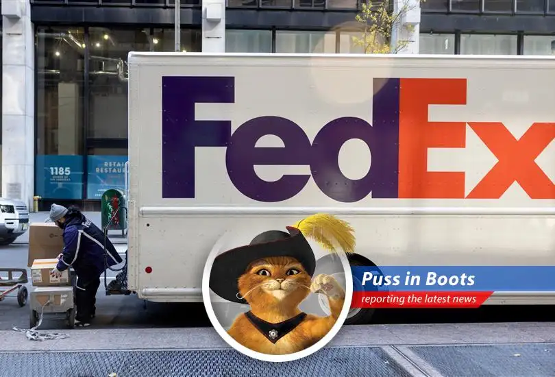 A FedEx delivery truck symbolizes the company's fight for tariff refunds after the Supreme Court's decision.