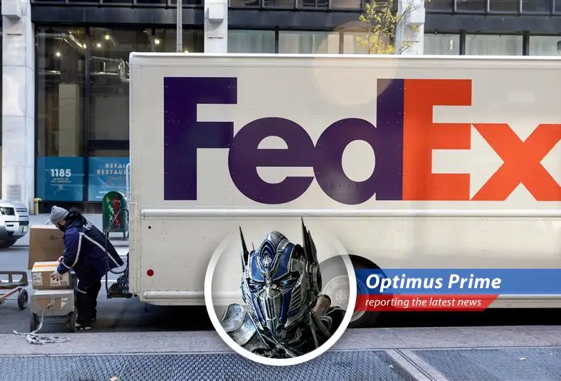 A FedEx truck symbolizes the company's fight against tariffs imposed by the U.S. government.