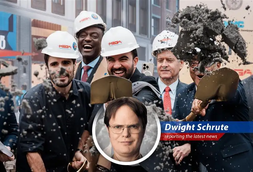 A Schrute Farms perspective on the New York City skyline, pondering its economic future.