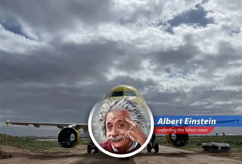 A Spirit Airlines Airbus jet sits grounded in the Arizona desert, a monument to the airline's financial woes.