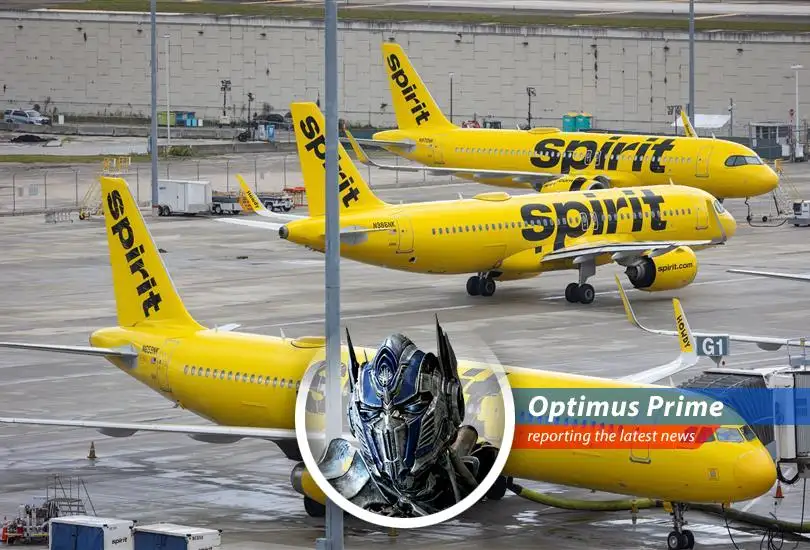 A Spirit Airlines plane sits grounded, symbolizing the end of an era for the budget carrier.