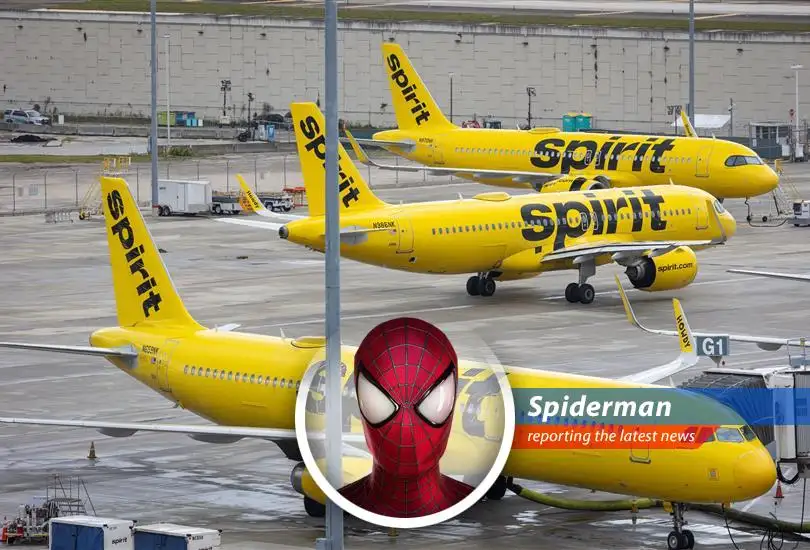 A Spirit Airlines plane sits on the tarmac, possibly signaling the end of an era for budget air travel.