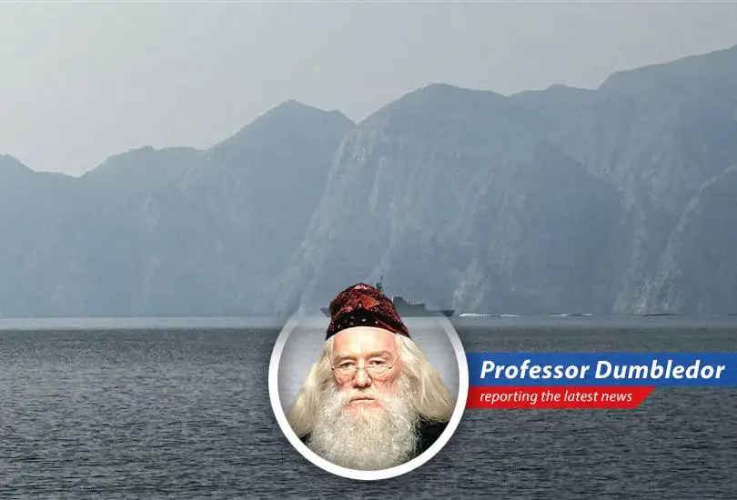 A U.S. Navy vessel patrolling the Strait of Hormuz, highlighting the increased military presence in the region due to the blockade.