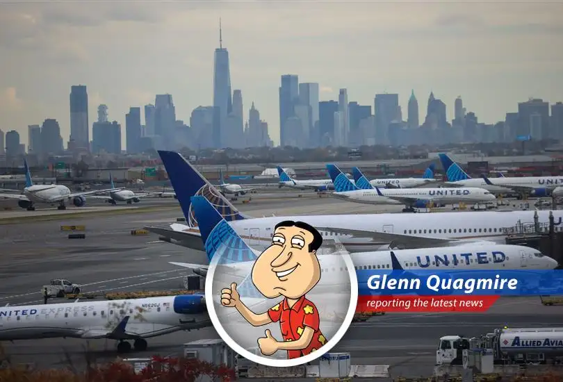 A United Airlines plane takes off, symbolizing the rising costs of air travel and baggage fees.