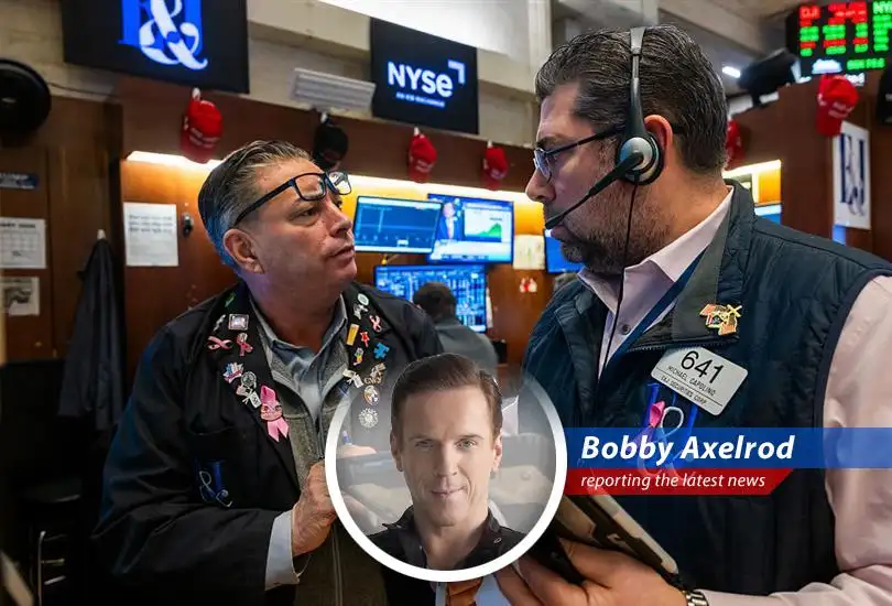 A Wall Street trader monitors market fluctuations amidst global economic and political uncertainties.