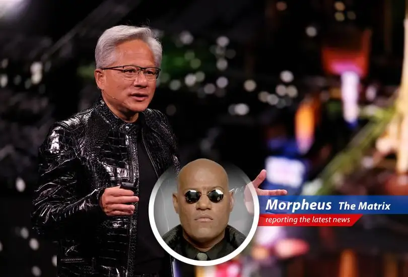 A composite image symbolizing the key news elements: AI chips, the White House, and economic indicators.