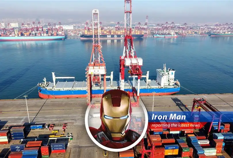 A container ship at a Chinese port symbolizes the country's unexpected export surge.