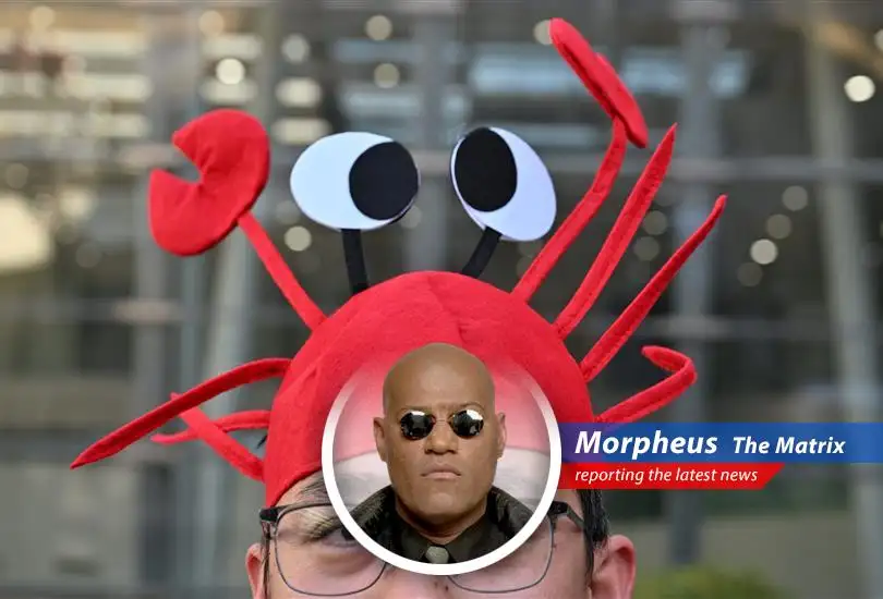 A digital rendering illustrating the widespread adoption of the OpenClaw AI agent in China, symbolized by a red lobster integrated into various digital platforms.