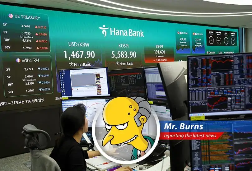 A financial market ticker displays plunging stock values amidst growing global uncertainty.