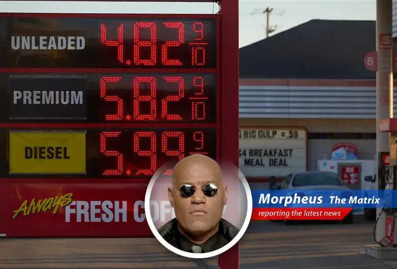 A gas pump displays rising prices amid discussions of a federal gas tax holiday.