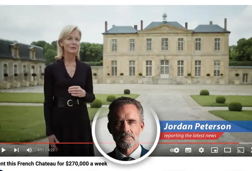 A humorous and satirical take on Jordan Peterson's exploration of Chateau de Villette, a French manor house with a rich history and modern amenities.