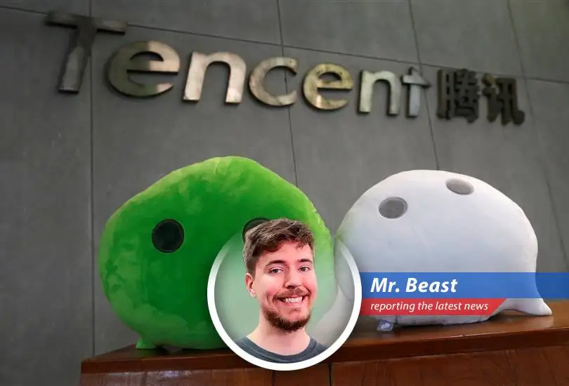 A humorous look at how Tencent's revenue and profit exceeded analyst estimates in the first quarter, with Mr. Beast's signature humor and jokes added in.