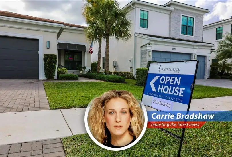 A lone 'For Sale' sign stands amidst a row of brownstones, a symbol of the enduring, yet challenging, dream of homeownership.