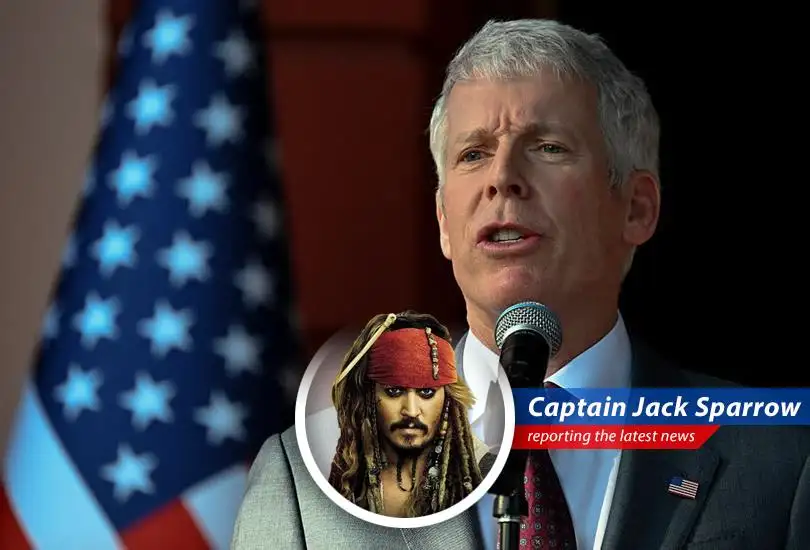 A lone galleon sails against a backdrop of stormy seas, symbolizing the U.S.'s potential divergence from international climate agreements.