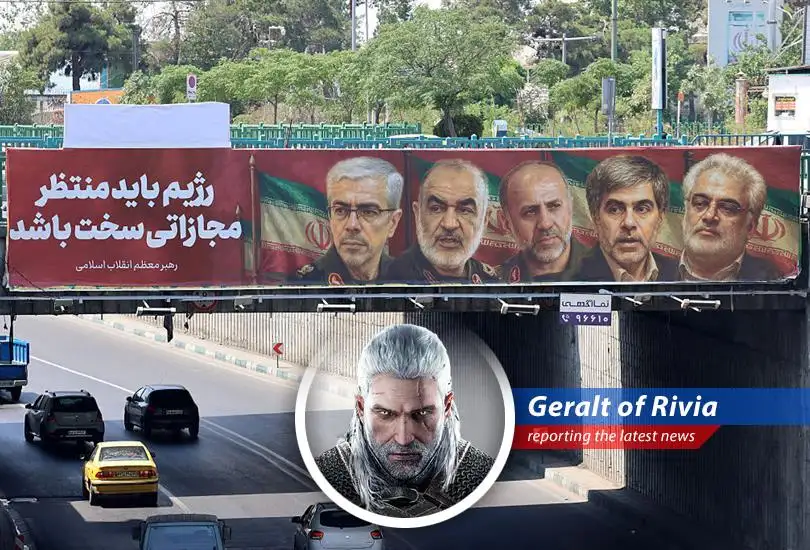 A map of the Middle East highlighting potential conflict zones in the event of a US-Iran war.