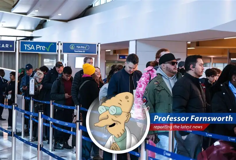 A nearly empty TSA security checkpoint is seen at an airport due to the ongoing government shutdown.
