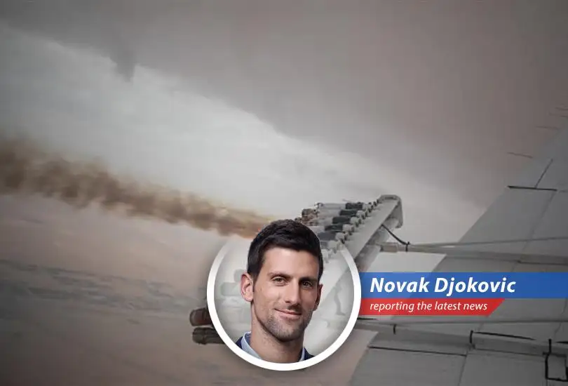 A plane disperses cloud-seeding agents into the atmosphere, aiming to enhance precipitation and alleviate water stress in drought-stricken regions.