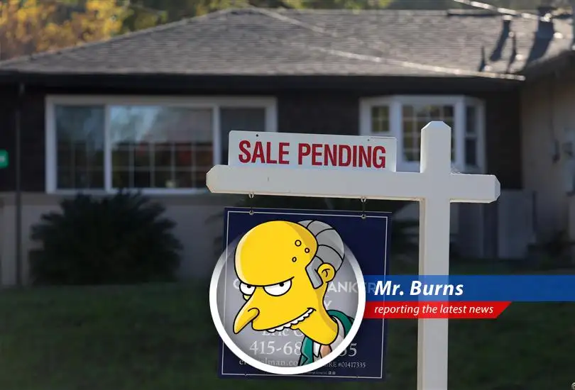 A satirical look at the decline in home sales due to escalating mortgage rates