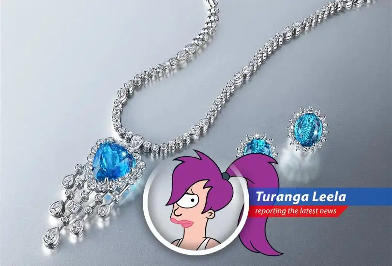 A stunning Tiffany & Co. necklace featuring a rare Paraiba tourmaline, symbolizing the rising appeal of luxury jewelry as an investment.