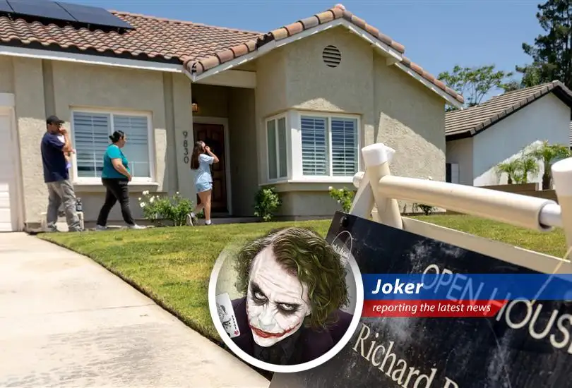 A suburban street embodies the stagnant reality of the housing market, where potential dreams remain just out of reach.