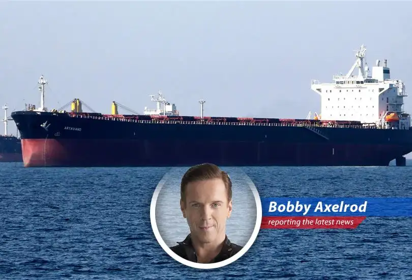 A tanker navigates the Strait of Hormuz, a critical chokepoint for global oil supply.