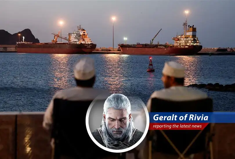 A vessel ablaze in the Persian Gulf following recent attacks, raising concerns about global energy supplies.