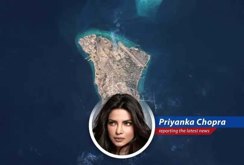 A view of Kharg Island, the central hub for Iran's oil exports.