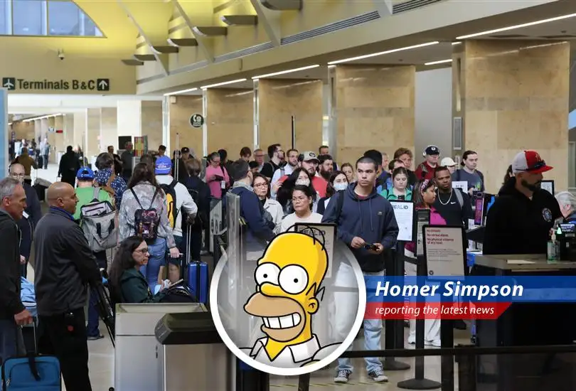 A weary traveler contemplates the new TSA ConfirmID fee, wondering if donuts are a valid form of identification.