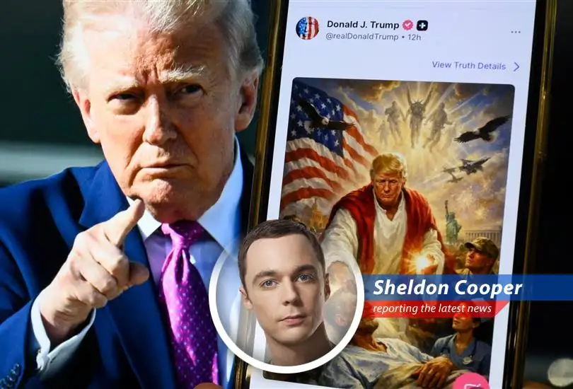 AI-generated image of Trump as Jesus that was briefly posted on Truth Social.