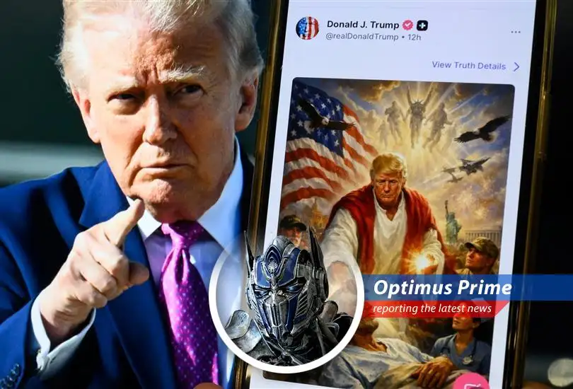 AI-generated image posted by Donald Trump on Truth Social, depicting him in a Christ-like pose.