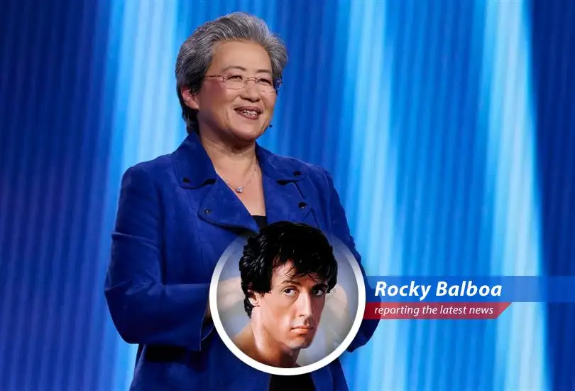 AMD's CEO Lisa Su celebrating another quarter of massive growth driven by AI chip demand