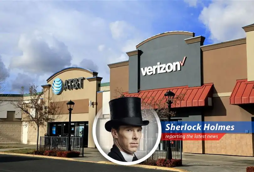 AT&T and Verizon stock charts showing recent gains and positive market sentiment.