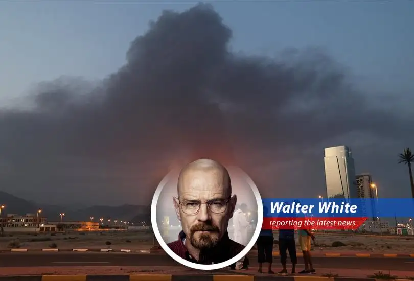 Aftermath of Iranian strikes on Gulf infrastructure, highlighting regional tensions.