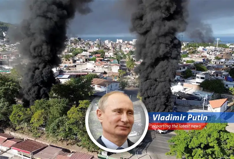 Airplanes parked on the tarmac, reflecting the disruption caused by cartel violence in Mexico.