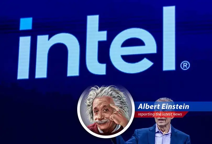 Albert Einstein's humorous perspective on Intel's CEO Pat Gelsinger's plans to reclaim the title of world's leading chipmaker