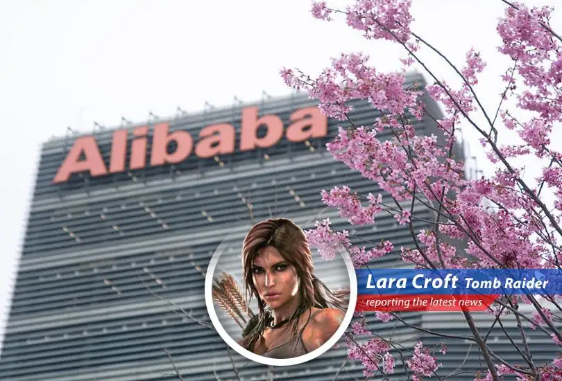 Alibaba's headquarters amidst a financial downturn, reflecting strategic pivots in AI investment.