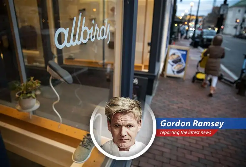 Allbirds store, representing the company's shift from physical retail to online focus. Image represents struggle of retail businesses in the era of e-commerce.