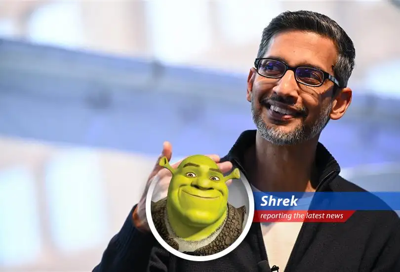 Alphabet headquarters with symbolic representation of increasing debt and AI investment.