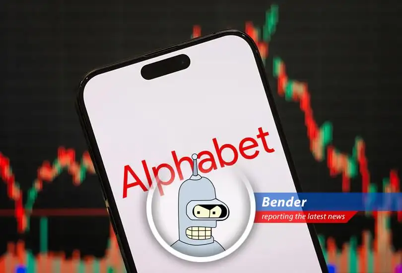 Alphabet's headquarters against a backdrop of rising bond yields.