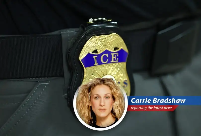 An ICE vehicle at the scene of an officer-involved shooting in Patterson, California.