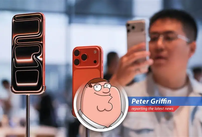 An iPhone on display, symbolizing Apple's surprising growth in the Chinese smartphone market.