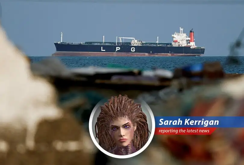 An oil tanker navigates the Strait of Hormuz, a critical passage for global energy supplies.