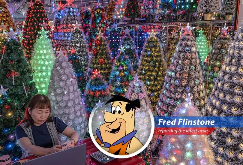 Artificial Christmas trees at a factory in Yiwu, China, face production and shipping challenges due to the Iran conflict. Yabba Dabba Doo, this affects everyone!