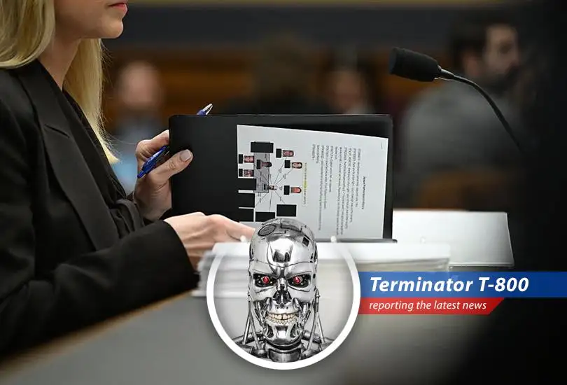 Attorney General Pam Bondi at a House Judiciary Committee hearing, where she was accused of possessing Rep. Pramila Jayapal's search history related to Jeffrey Epstein files.