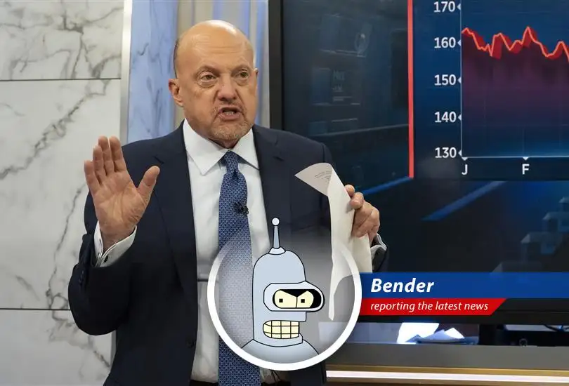 Bender contemplates the stock market surge while enjoying a cigar.