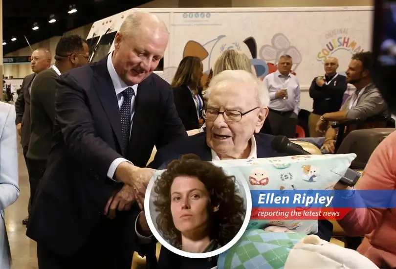 Berkshire Hathaway's headquarters reflect on a quarter of declining earnings and a transition in leadership.