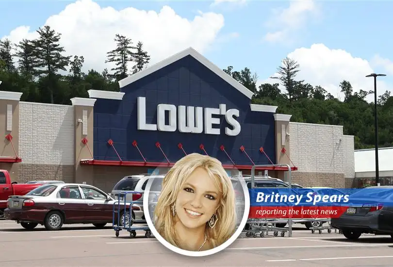 Britney Spears takes on financial news, celebrating Lowe's success despite a decline in sales.