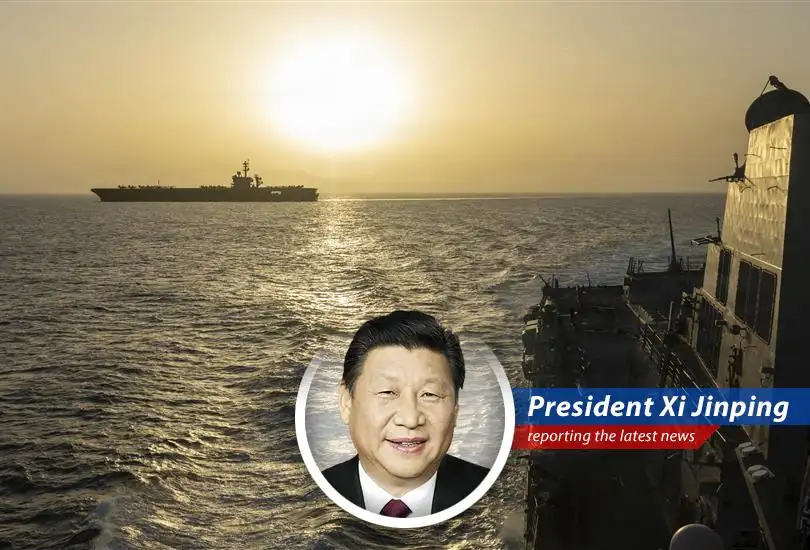 Cargo ship navigating the Strait of Hormuz, a crucial waterway for global oil transport.